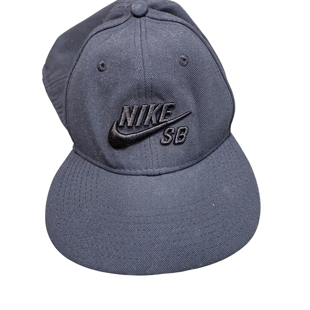 Nike SB Hat Cap Snap Back One Size Navy Blue Skateboarding Mens Logo‎